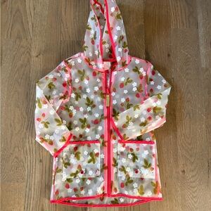 Cat & Jack Strawberry Raincoat Rain Jacket Size 4T